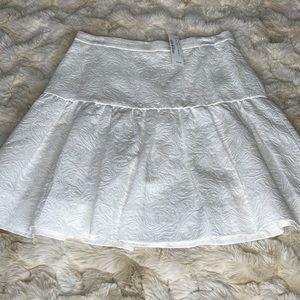 NWT {J Crew} Eyelet Flounce Drop waist Skirt in Creamy White